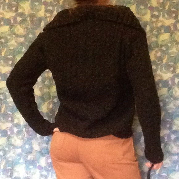 Sailor collar black cable knit sweater - Picture 2 of 4